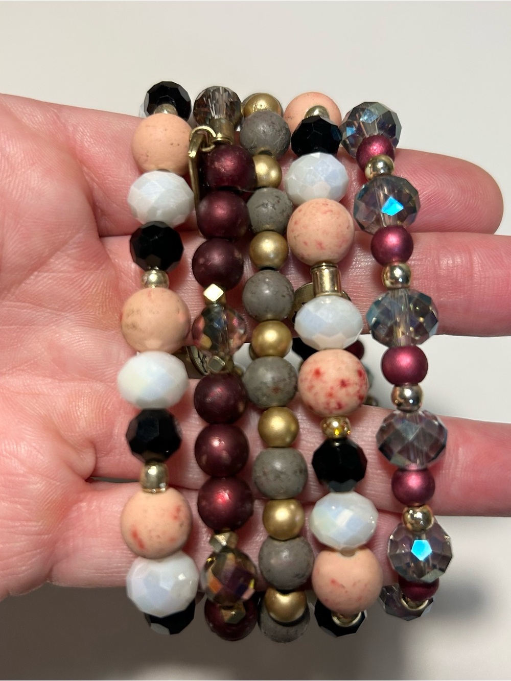 Erimish Stretch Beaded Bracelets Set Of 5
